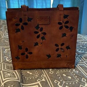 Gorgeous Patricia Nash leather chestnut color tote.